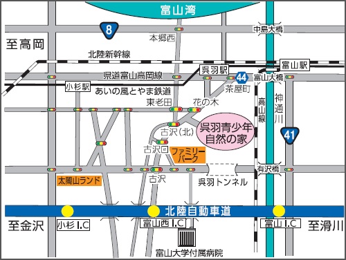 富山県呉羽青少年自然の家地図